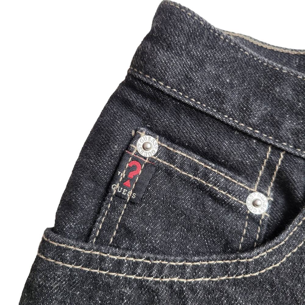 Guess Denim Shorts Low Rise Dark Wash Y2K Size 26 - Picture 3 of 6
